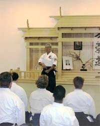 Sensei speaking to class